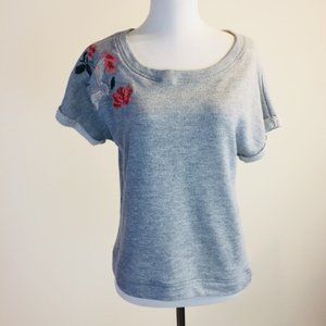 RBX Women Gray Sweatshirt Rolled Sleeve Small